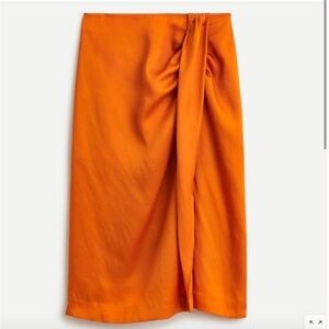 J. Crew NWT orange sarong midi skirt
